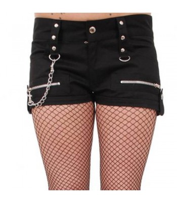 Women Unique Punk Style Shorts Punk Baddas Babes Mini Zipper Skirt 